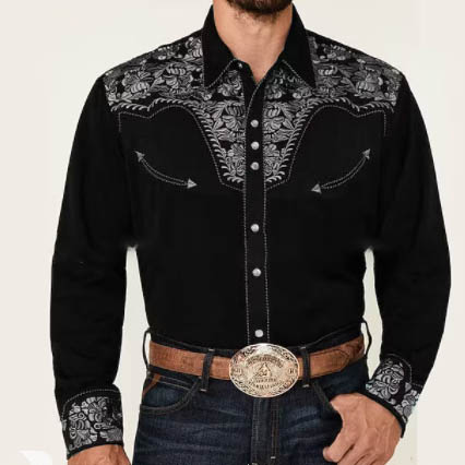 New Print Shirt Vintage Style Cardigan Polo Collar Mens Shirt Spring Autumn Daily Casual Shirt