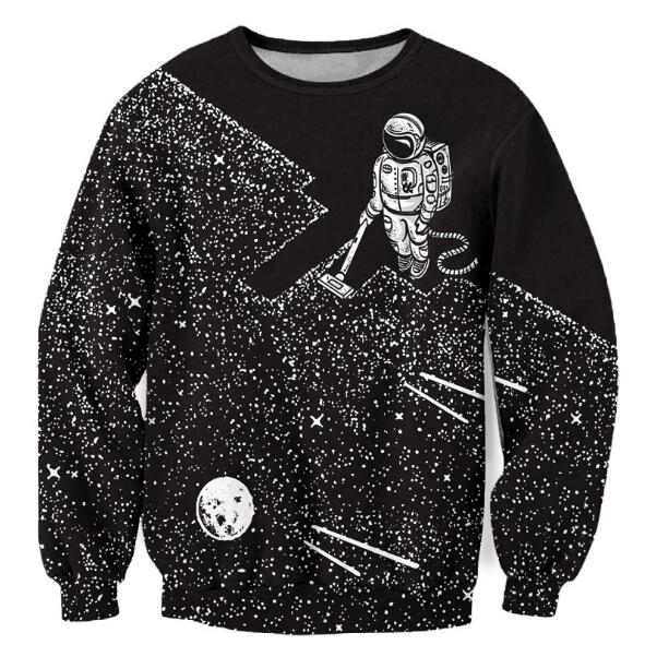Men Sweatshirts Space Vacuum Cleaner Robot 3D Print Jumpers Pullovers Streetwear Tracksuit Tops Hoody