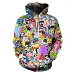 Harajuku Anime Cartoon Hoodies Kawaii 3D Hooded Sweatshirt