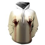 Women Men Halloween Ghost 3D Printing Long Sleeve Hooded Sweatshirts